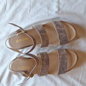 Soda Wedge Sandals, 7 1/2